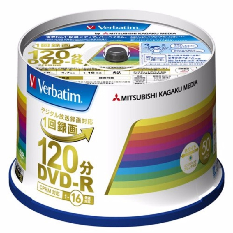 Mitsubishi Chemical Media Verbatim 1 time Recording DVD-R (CPRM)
VHR 12 JP 50 V 4 (one side single layer / 1-16 times / 50 sheets) -
intl