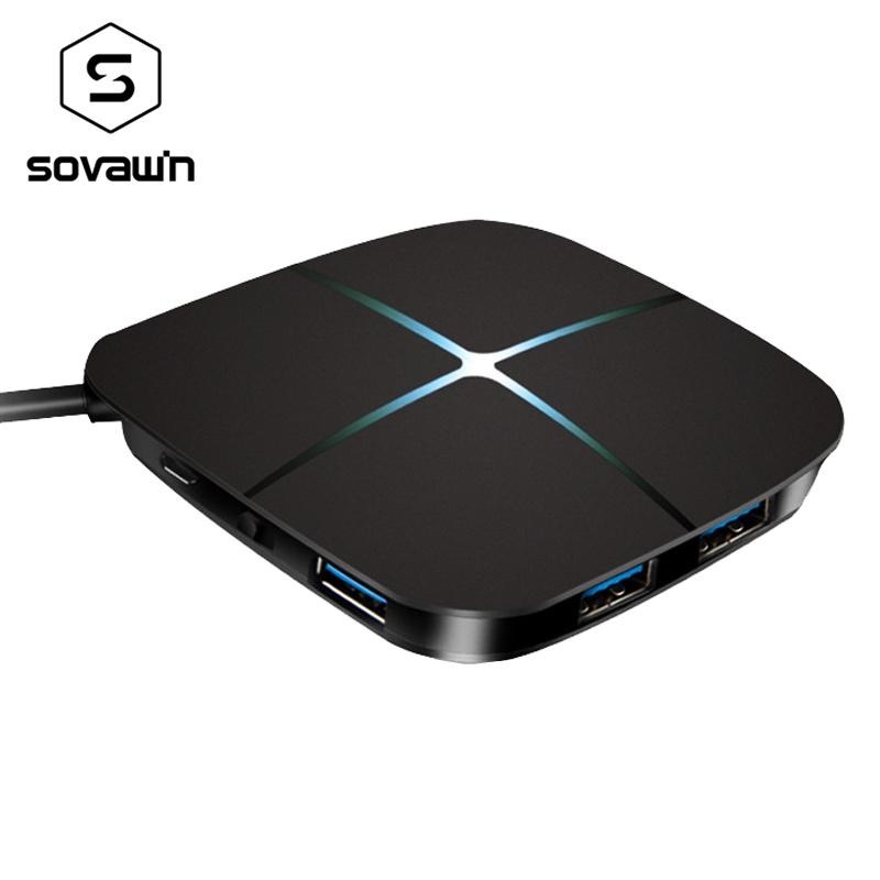 Multifunctional High Speed USB 3.0 HUB Combo Splitter LED Adapter Charger - intl