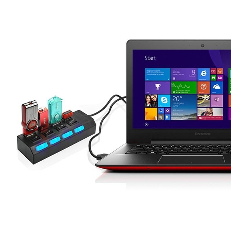 NEW Micro 4 Port Concentrator High Speed USB Hub 2.0 With ON/OFF
Switch Button - intl