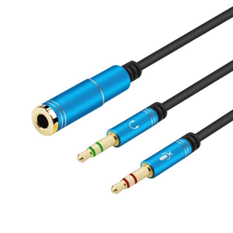 niceEshop Headphone Splitter For Computer 3.5mm Female To 2 Dual 3.5mm Male Headphone Mic Audio Y Splitter Cable Smartphone Headset To PC Adapter - intl Singapore