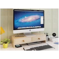 Pine Wood Monitor Stand With Drawers Singapore