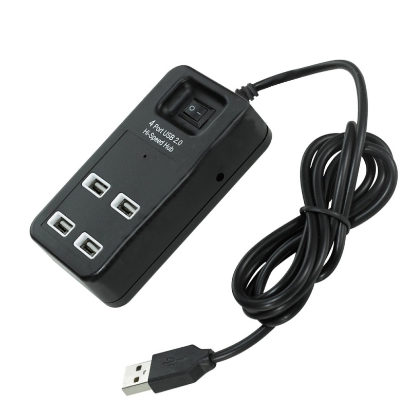 Portable 4 Ports USB 2.0 Hub 480Mbps Super Speed Extension Data Transfering Cable USB Splitter for PC Desktop Laptop Notebook - intl