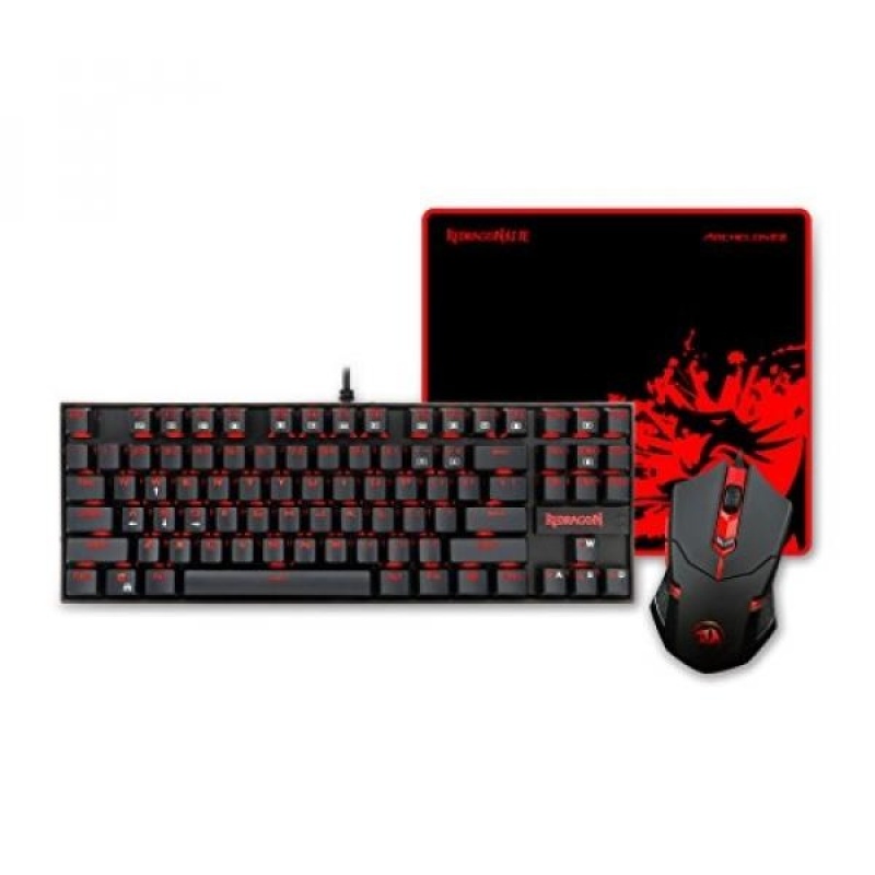 Redragon K552-BA Gaming Mechanical Keyboard, M601 Gaming Mouse, P001 Gaming Mouse Pad Combo, LED Backlit Keyboard, Programmable Backlit Mouse, Large Mouse Pad Value Combo Set - intl Singapore