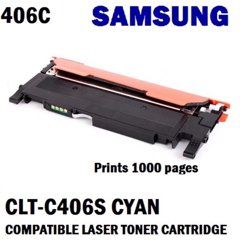 Samsung CLT-C406S  Cyan Compatible  Laser Toner Cartridge (Prints  1K Pages) Singapore