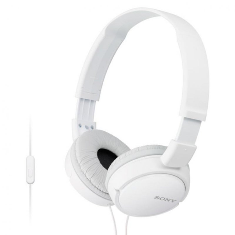 Sony Singapore MDR-ZX110AP On-ear Headphone with Mic (White) Singapore