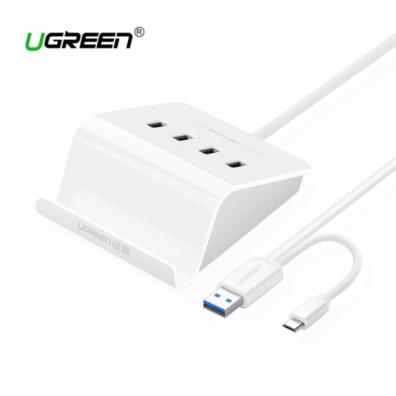 UGREEN 4 Port USB 3.0 Hub 5Gbps SuperSpeed Data Hub with Phone Stand 1m Cable for iMac, MacBook, Macbook Pro, Macbook Air, Mac Mini, Surface Pro, Chromebook and PC - intl