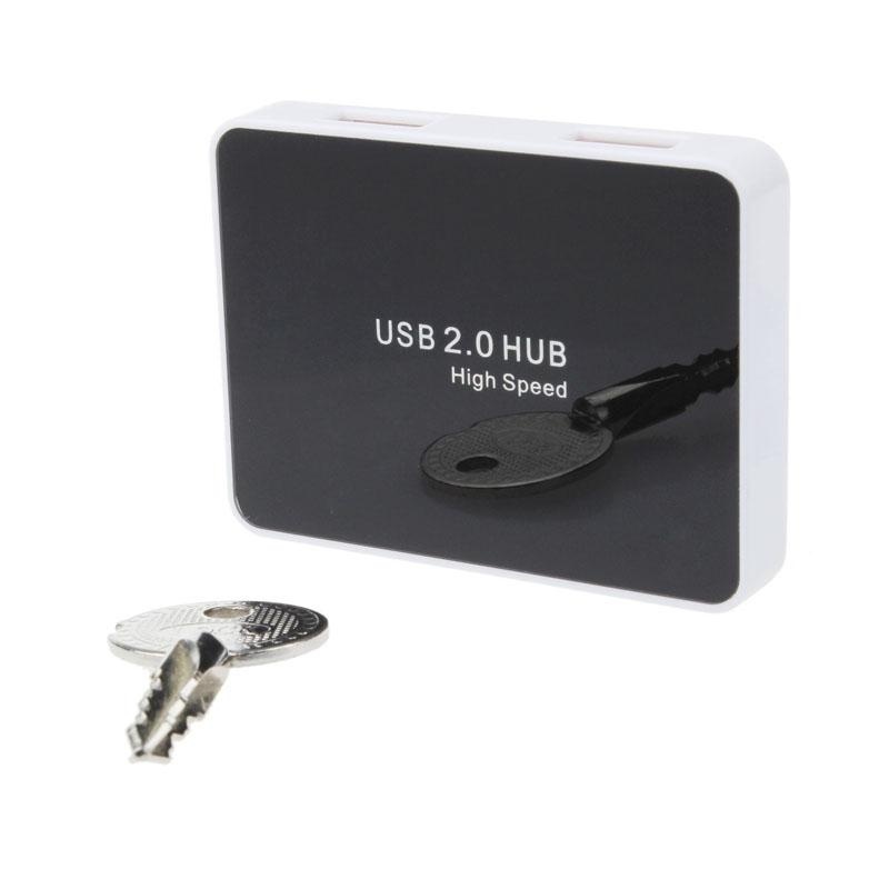 Ultra-thin Mirror 4 Port High Speed USB 2.0 Hub for PC Laptop Computer - intl