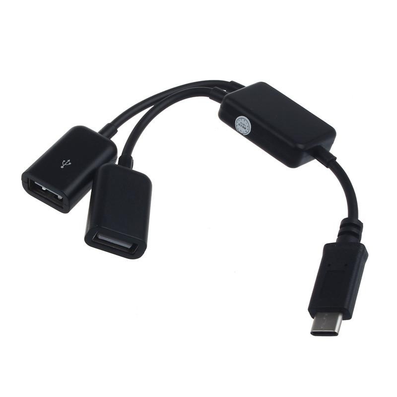 USB 3.1 Type C USB-C To Dual 2 Port Hub Adapter For PC Laptop Tablet BK - intl