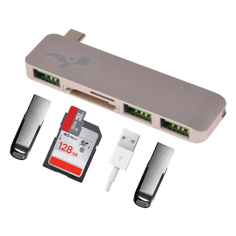 Vanker-Multifunctional Type-C to USB 3.0 Combo Hub Adapter
Converter + TF SD Card Reader (Gold) - intl