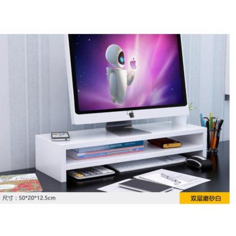Wooden LCD monitor Ergonomic Stand, 2 Levels (White)