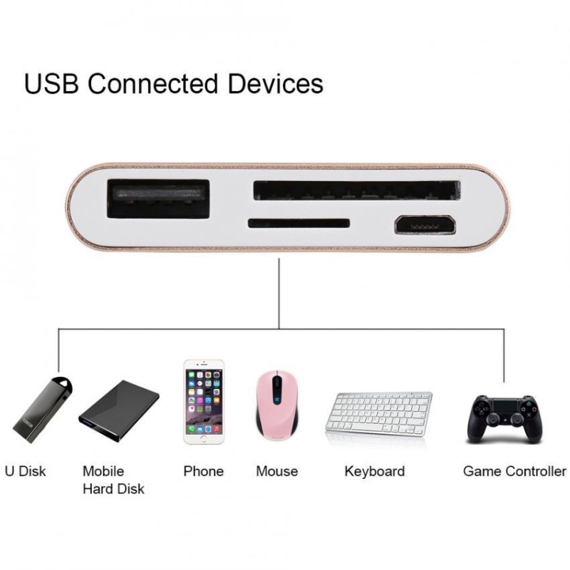 YOSOO Portable USB 3.1 Type-C USB OTG Multifunction SD / TF Card Reader Hub Adapter - intl