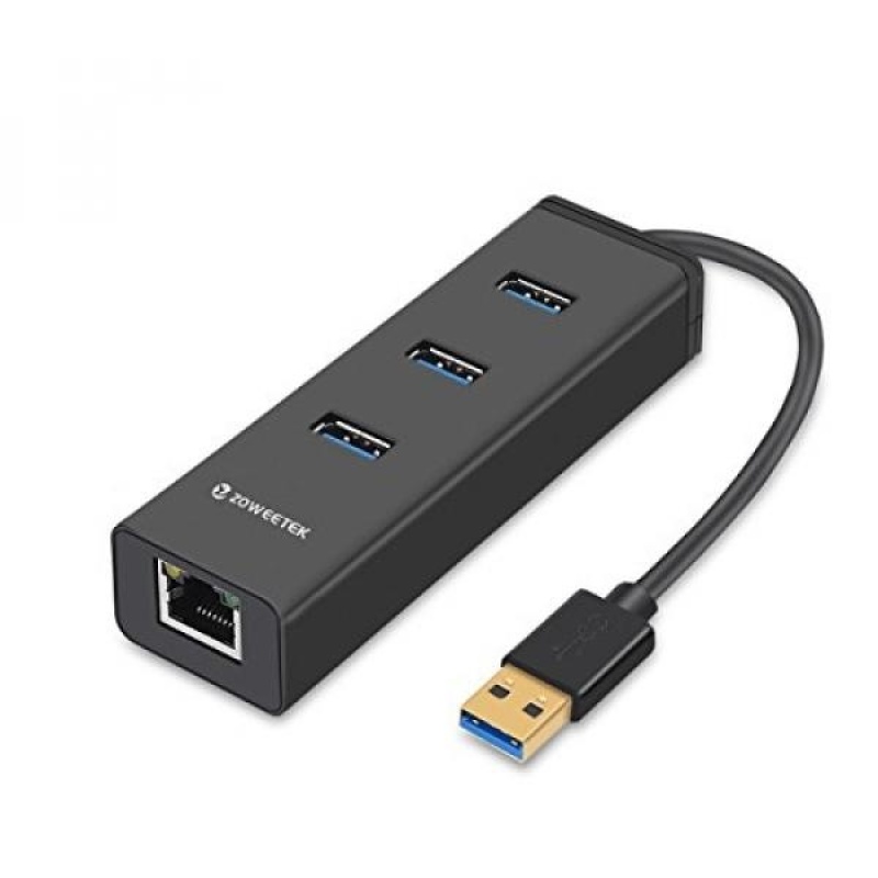 Zoweetek 10/100/1000 Mbps RJ45 Gigabit Ethernet Hub LAN Network Converter with 3 USB 3.0 Ports for Mac OS, Windows and Linux - intl