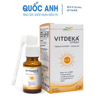 Vitamin Vitdeka k2 d3 Lineabon k2 d3 dạng xịt giúp hấp thu canxi nhập khẩu Italia dung tích 10ml
