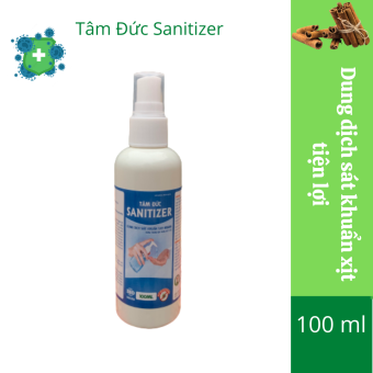 Nước rửa tay khô diệt khuẩn Tâm Đức Sanitizer dạng xịt tinh dầu quế dung tích100ml