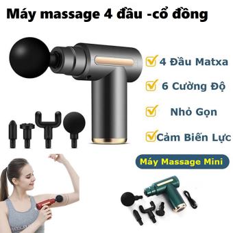 Máy Massage Cầm Tay Cổ Vai Gáy [BÀO HÀNH 6 THÁNG] 6 Chế Độ Tốc Độ Cổng Sạc USB Type-C Miễn Phí 4 Đầu Phụ Kiện