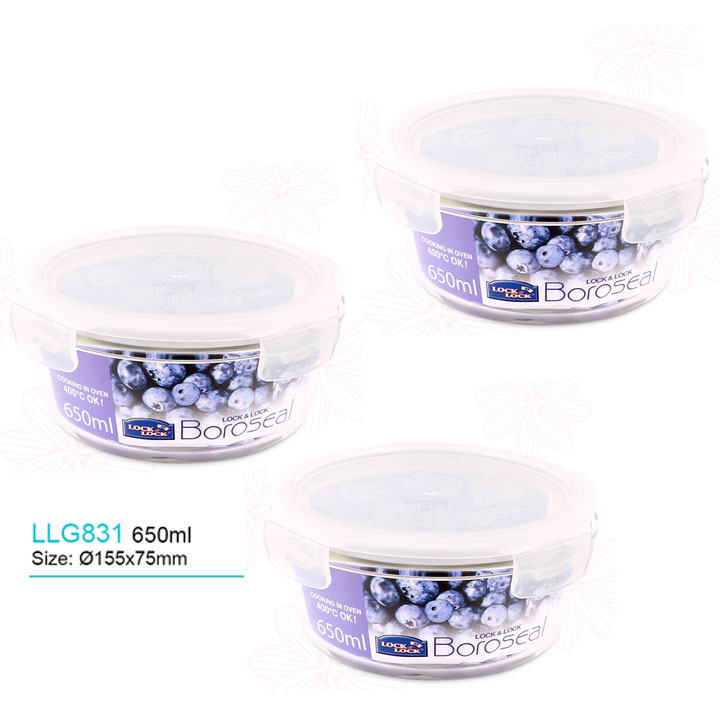 Hộp thủy tinh chịu nhiệt lock&lock glass euro 650ml llg831