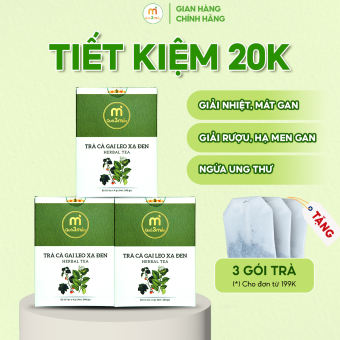3 Hộp Trà Cà Gai Leo Xạ Đen giải độc gan ngừa ung thư hộp 60 túi lọc thương hiệu Quà 3 Miền