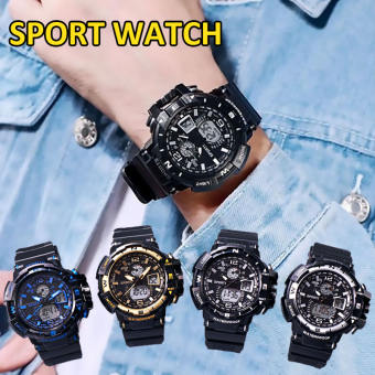 BOKALI 1 Chiếc Đồng Hồ Ngoài Trời Đa Năng Đồng Hồ Điện Tử Chống Nước Phát Sáng Màn Hình Kép