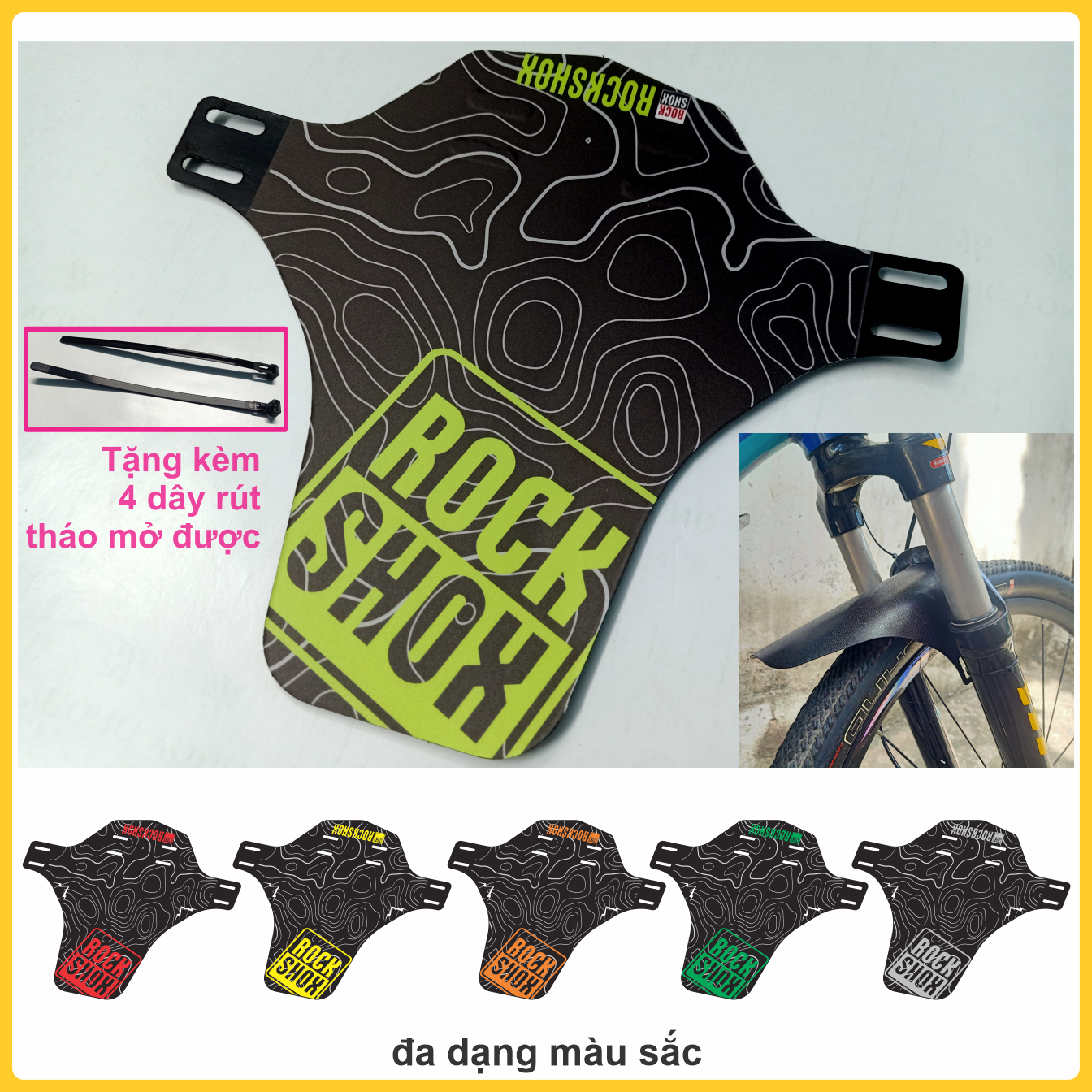 Dè chắn bùn phuộc trước xe đạp địa hình mtb rockshox ver 1.0 | dè xe đạp | chắn bùn xe đạp | custom mudguard | temxedap