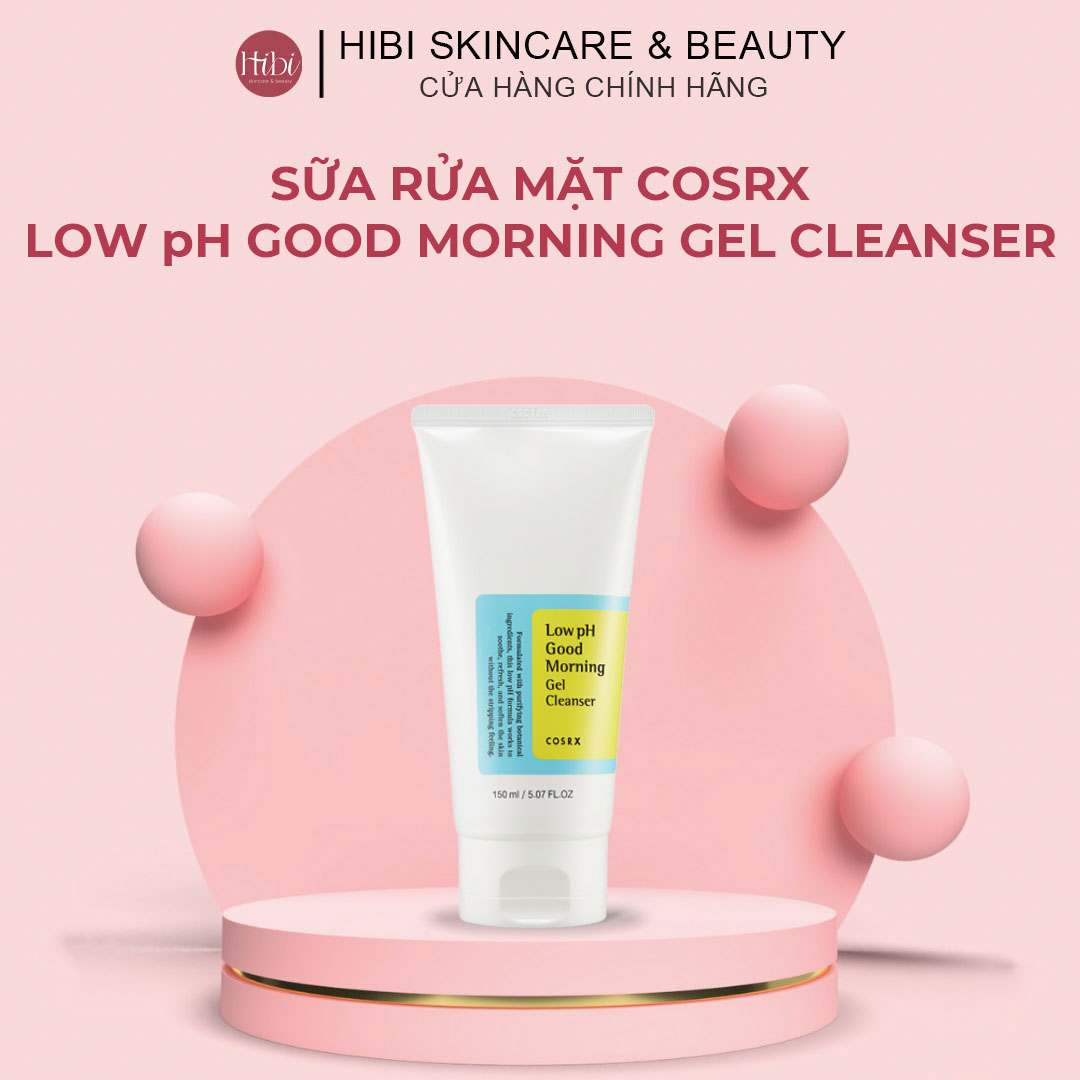 Sữa rửa mặt cosrx low ph good morning gel cleanser 150ml, gel rửa mặt chiết xuất trà xanh độ ph thấp