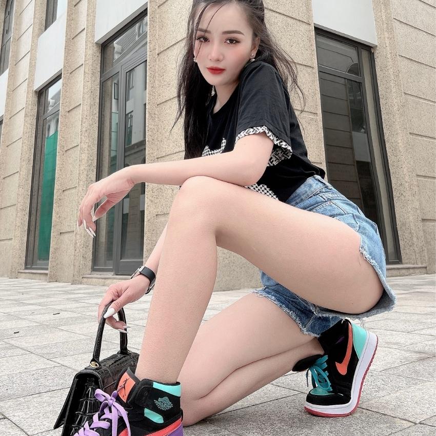 Quần short jean nữ jeanny jeans cạp cao, quần sooc bò nữ rách dày dặn cá tính 98