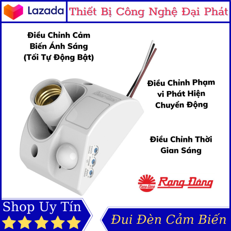 Đui đèn cảm ứng rạng đông dcb01 300w đui đèn cảm biến chuyển động sử dụng cảm biến hồng ngoại pir e27