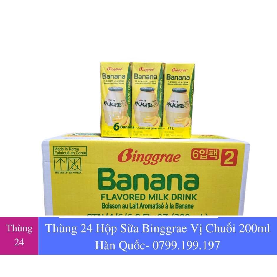 Sữa binggrae vị chuối 200ml - nhập khẩu hàn quốc