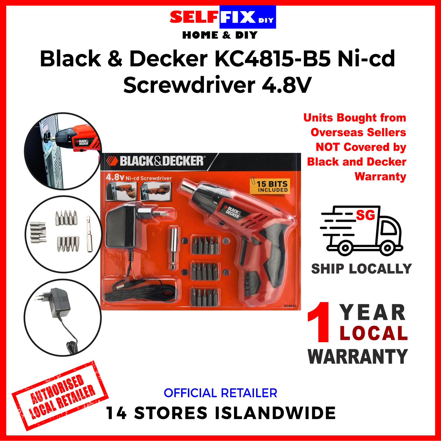 Black and Decker BCRTA01 FAT Screwdriver with Hex Chuck - Selffix DIY  Online Store