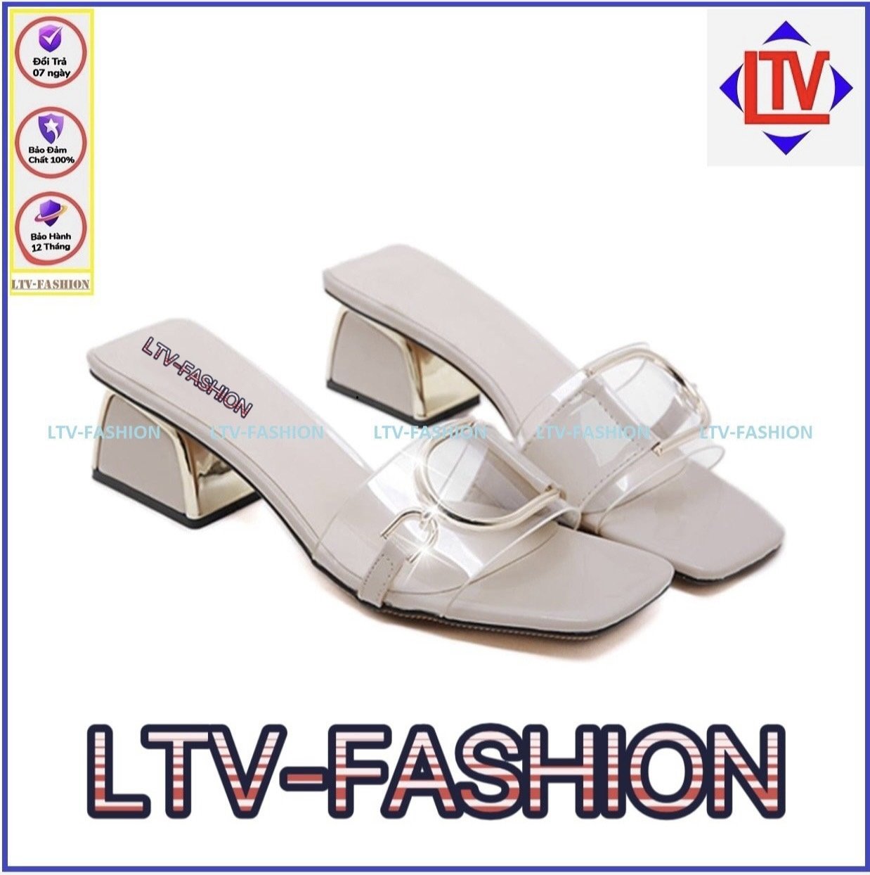 Dép nữ cao gót đế vuông 3p siêu phẩm hót hót