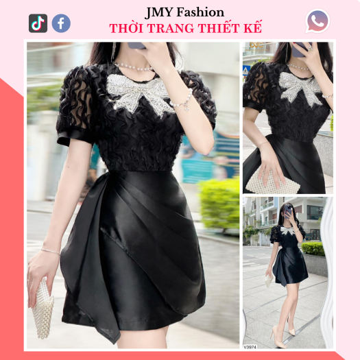 Váy body đen dự tiệc đính hoa sang chảnh V4230 - DVC Fashion