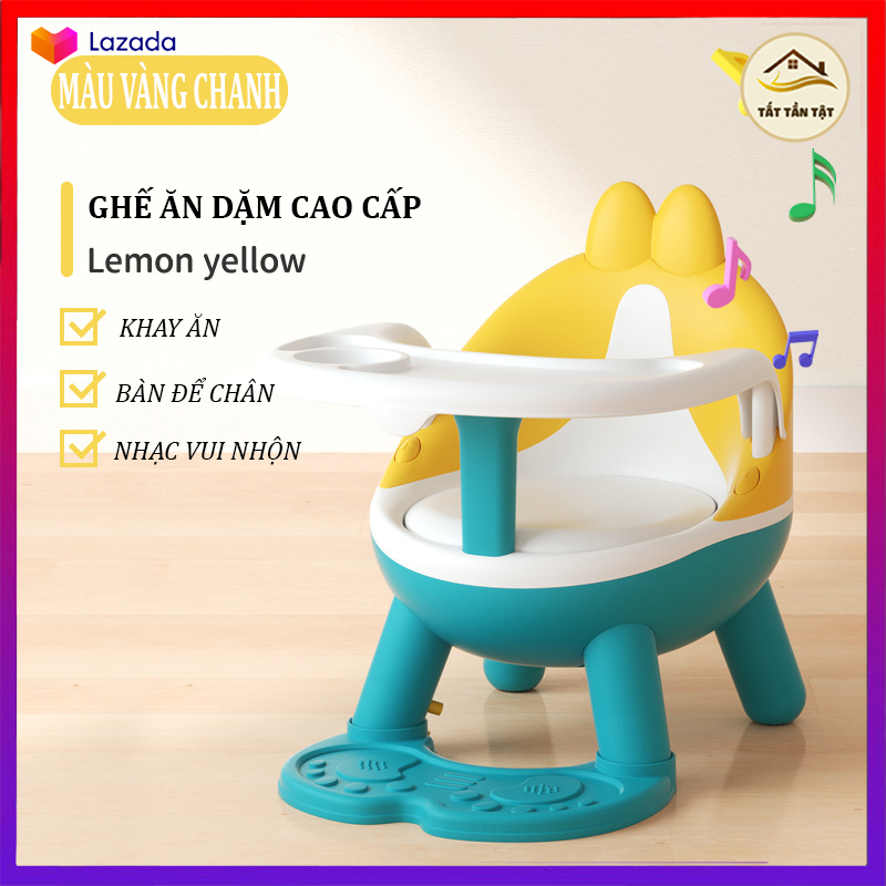 Ghế ăn dặm có nhạc, Mặt bàn có các hốc riêng biệt, Ghế ăn dặm đa năng, chắc chắn an toàn cho bé, Tiện lợi cho Mẹ