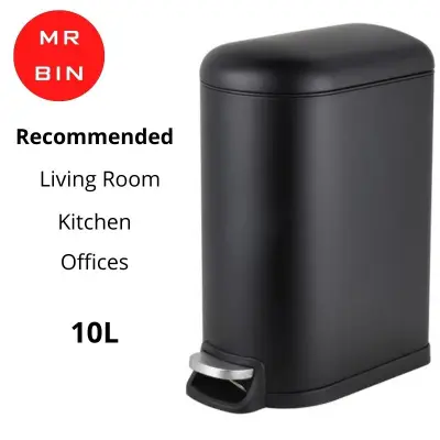 Mr Bin Elegant 10L Stainless Steel Pedal Step Dustbin/Rubbish Bin with Soft Close (1)