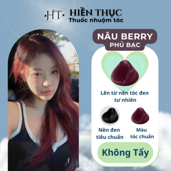 Thuốc nhuộm tóc màu nâu berry tặng kèm dụng cụ nhuộm tóc | Thuốc nhuộm tóc Hiền Thục