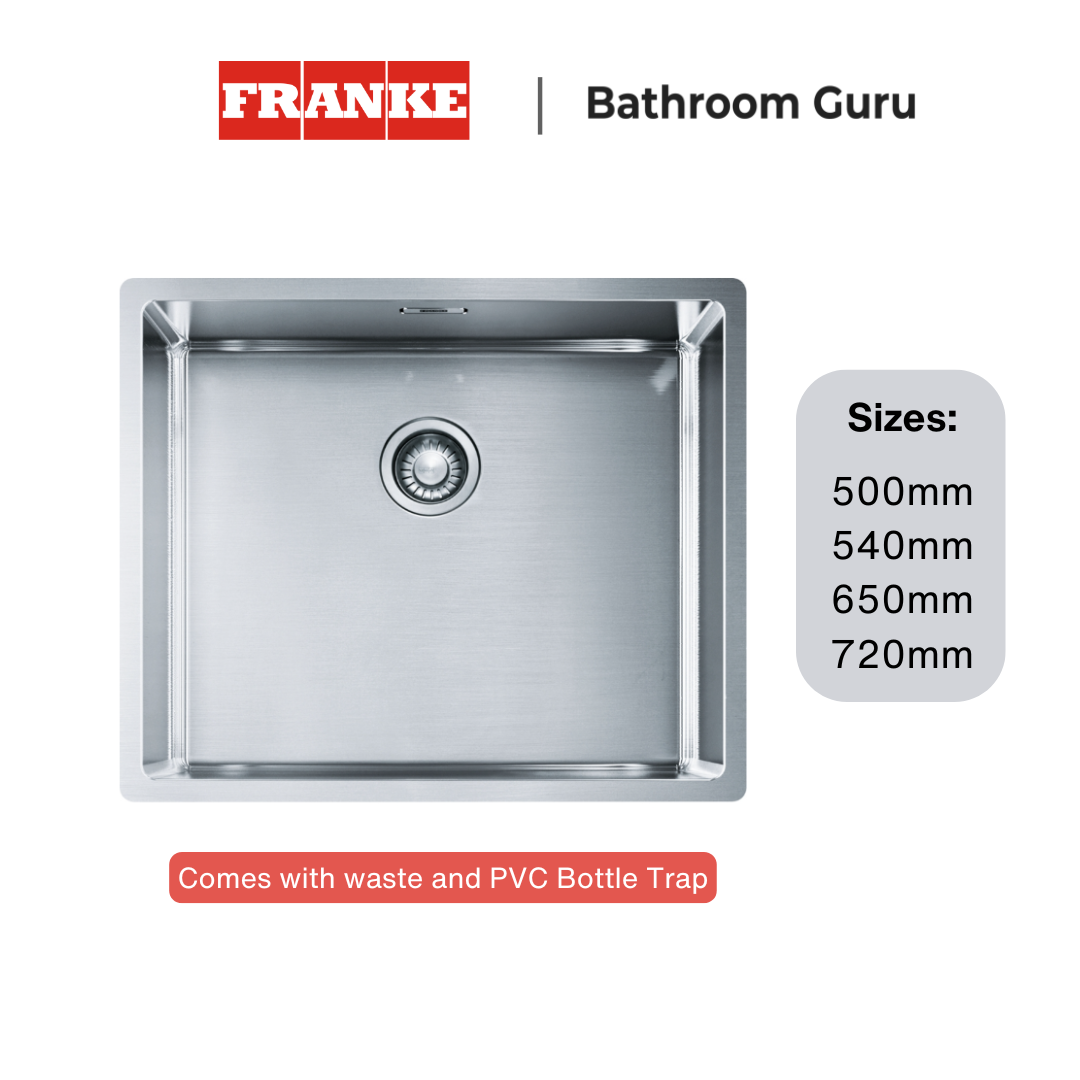 K★　0107 FRANKE Planar Series Undermount Single Bowl Stainless Steel Sink