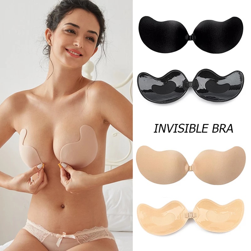 Reusable Invisible Push Up Bra Backless Strapless Bra Chest Seamless Front  Closure Bralette Underwear Women Self-Adhesive Sticky