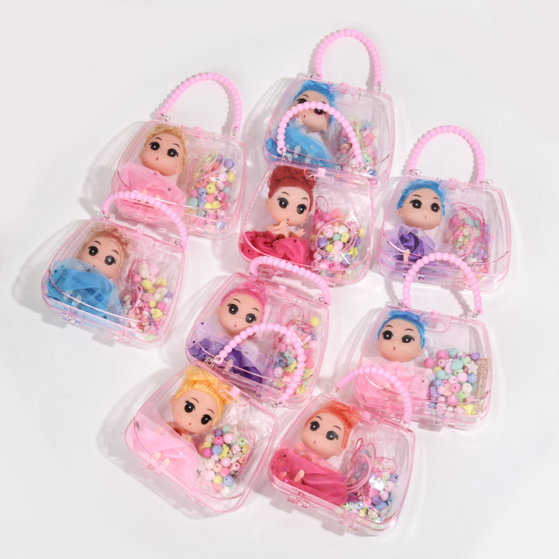 ĐỒ chơi túi xách búp bê có hạt làm vòng handmade-búp bê -túi sách