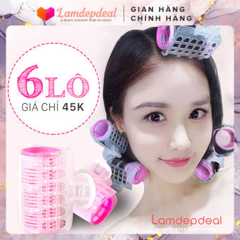 ♥ Lamdepdeal - Bộ 6 Lô Uốn Tóc Tự Dính Có Kẹp - Tạo Kiểu Tóc Phồng Xoăn 4IN1, Không Hại Tóc, Không Mất Thời Gian - Lô Cuốn Tóc Không Dùng Nhiệt  - Dụng cụ làm tóc.
