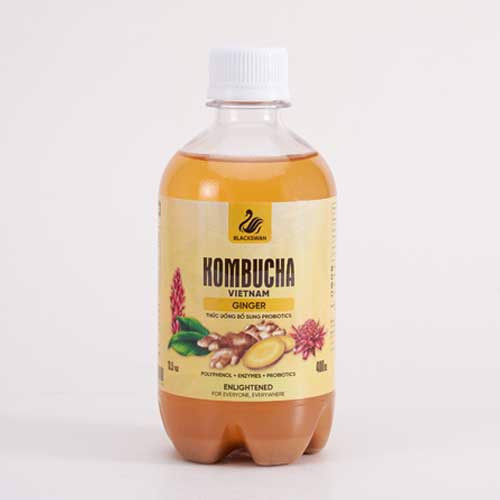 [Nhập RS0722 giảm 30k cho đơn 99k]Trà Kombucha BlackSwan Vị Gừng 400ml - Trà Lên Men Chứa Lợi Khuẩn Và Probiotics.