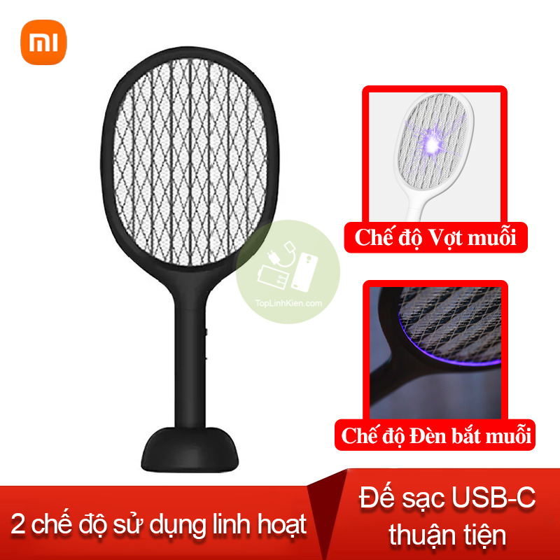 Vợt kiêm đèn bắt muỗi Xiaomi Solove P1 tích điện - Pin 30 ngày Màu đen