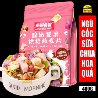 Ngũ Cốc Giảm Cân Sữa Chua Trái Cây Mix Hạt Sấy Khô Oatmeal Yến Mạch Meizhoushike 400g - Ngũ Cốc Ăn Kiêng Dinh Dưỡng Ăn Liền - Đồ Ăn Vặt Nội Địa Trung Quốc - Ruvask