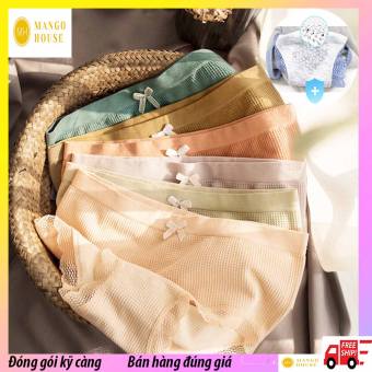 Quần lót kháng khuẩn thông hơi cotton phối ren-Combo 3 quần Free size -Thoáng khí, thoải mái, nhẹ, kháng khuẩn, siêu sexy- Mango House-Đồ lót, quần nhỏ,Quần lót Nhật, quần lót tăm tre, quần lót cotton, quần lót nữ sexy, quần lót thái