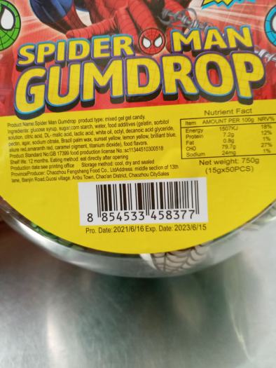 Kẹo Dẻo người nhện SPIDER MAN GUMDROP 50PCS