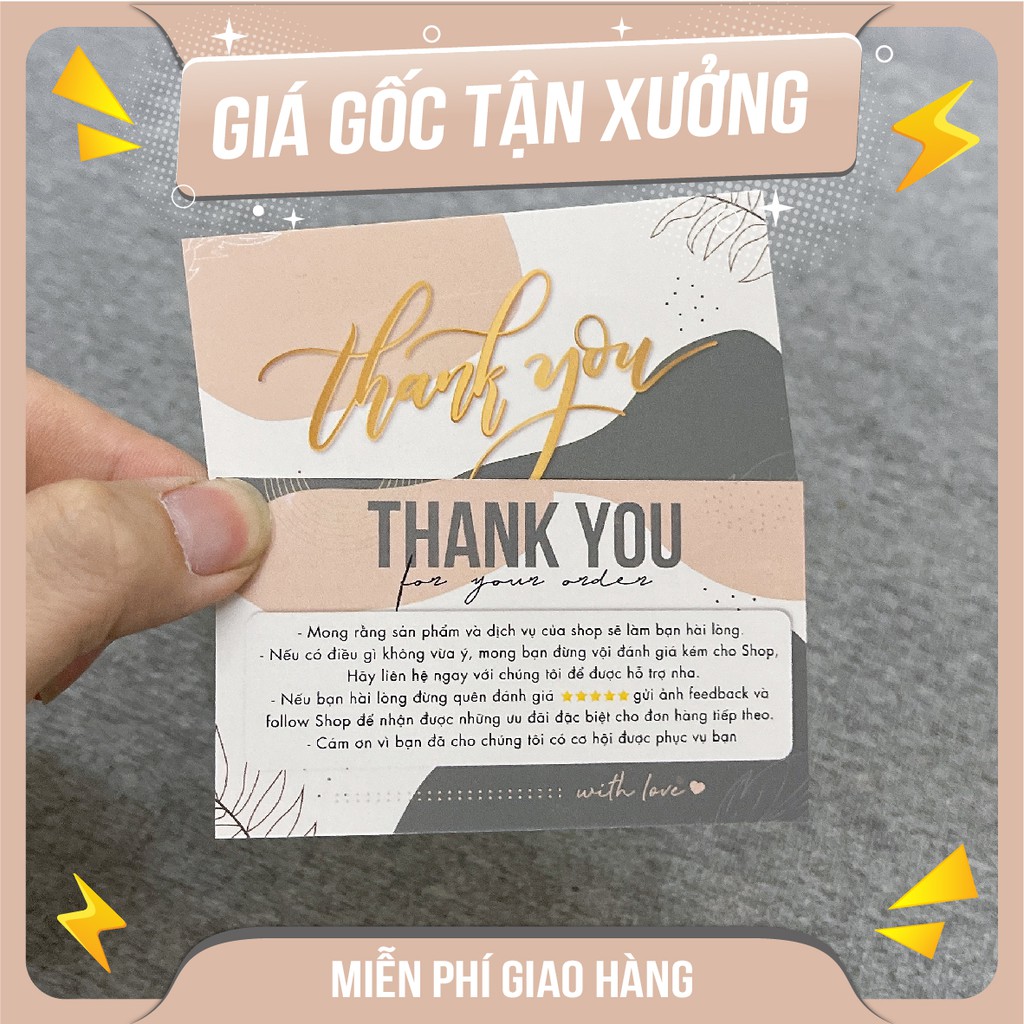Card cám ơn, Giấy cám ơn khách hàng, Phiếu thank you card giá rẻ - MS : 002