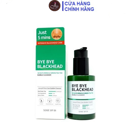 Sữa Rửa Mặt Sủi Bọt Some By Mi Bye Bye Blackhead 30 Days Miracle Green Tea Tox Bubble Cleanser 120ml