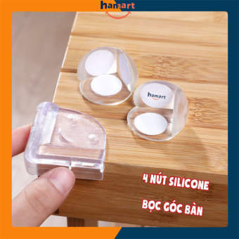 Set 4 Nút Silicon Bọc Cạnh Bàn Bịt Góc Bàn Ghế Bảo Vệ Bé (Bo Tròn & Vuông KEO 3M)