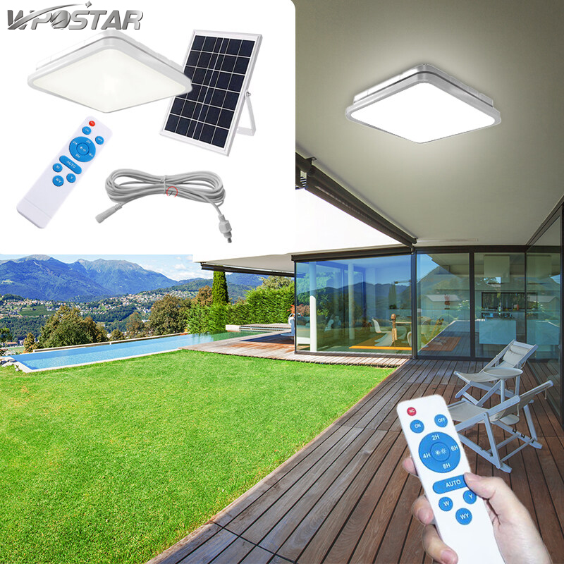 Solar Lights Indoor&Outdoor Solar Ceiling Light With Remote Control Indoor Led Ceiling Lamp Solar 3 TriColor Solar Panel Power Outdoor Home ราคา 2,258 บาท*ส่งฟรี