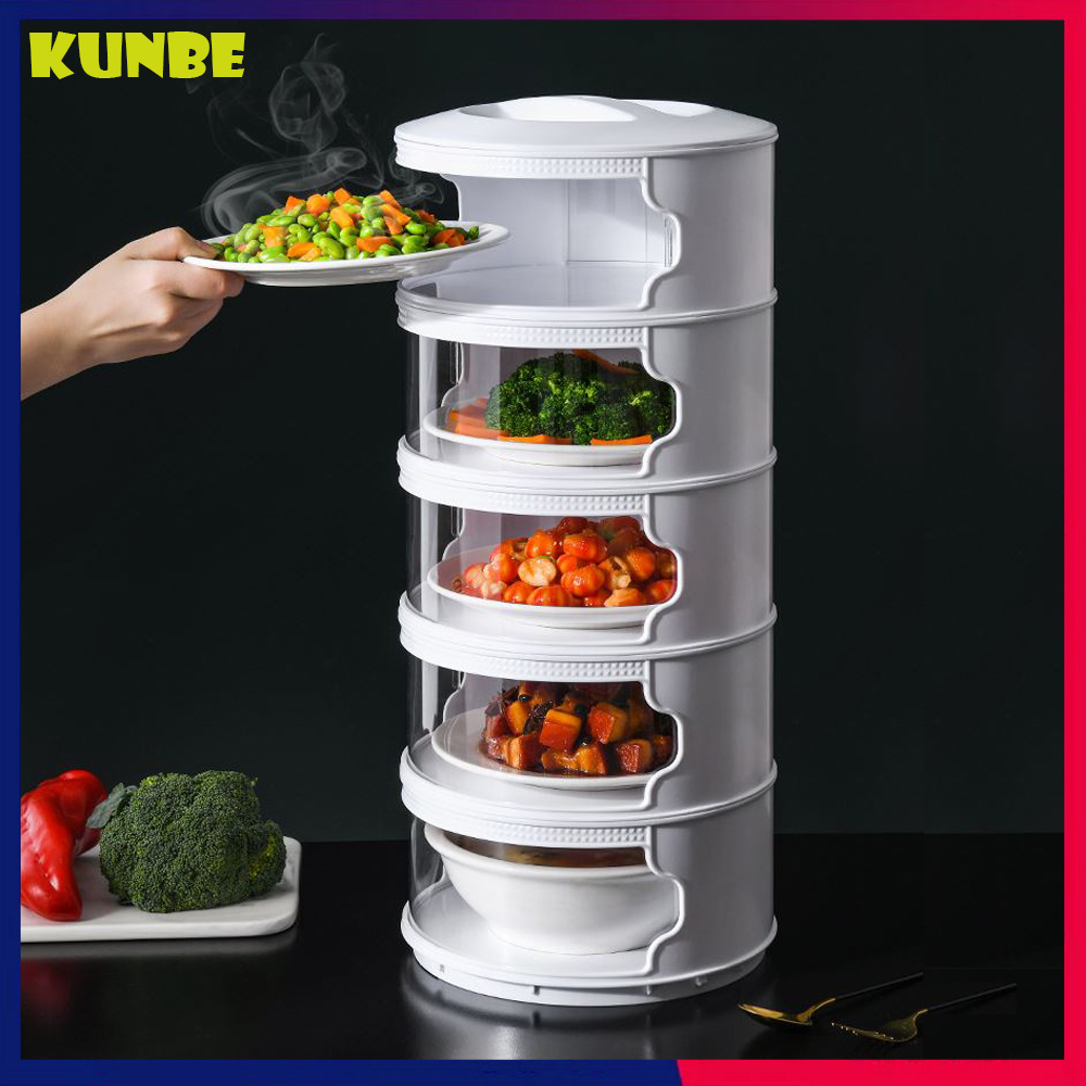 Lồng bàn giữ nhiệt đa năng 5 tầng tiện dụng, bảo quản thức ăn tránh bụi và côn trùng