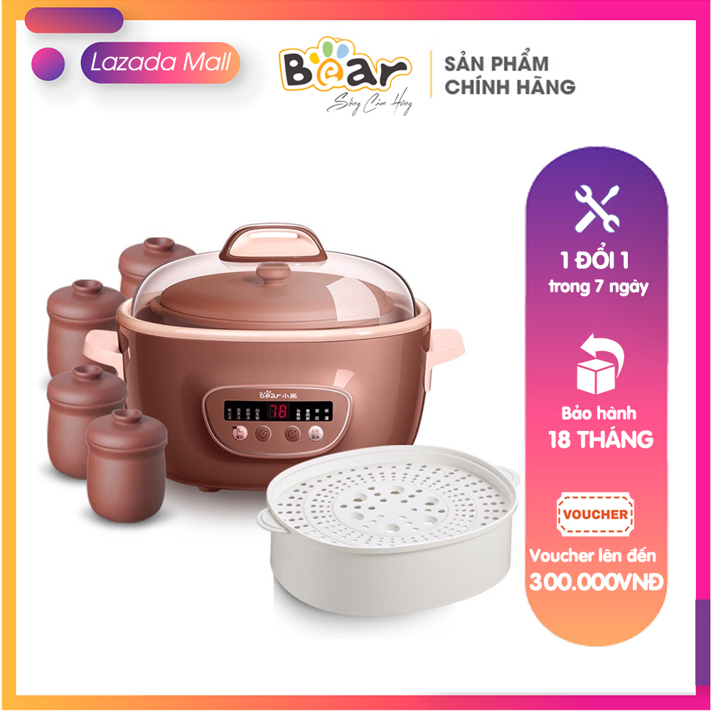 Nồi nấu cháo chậm cho bé - nồi tử sa cao cấp bear 2,5l
