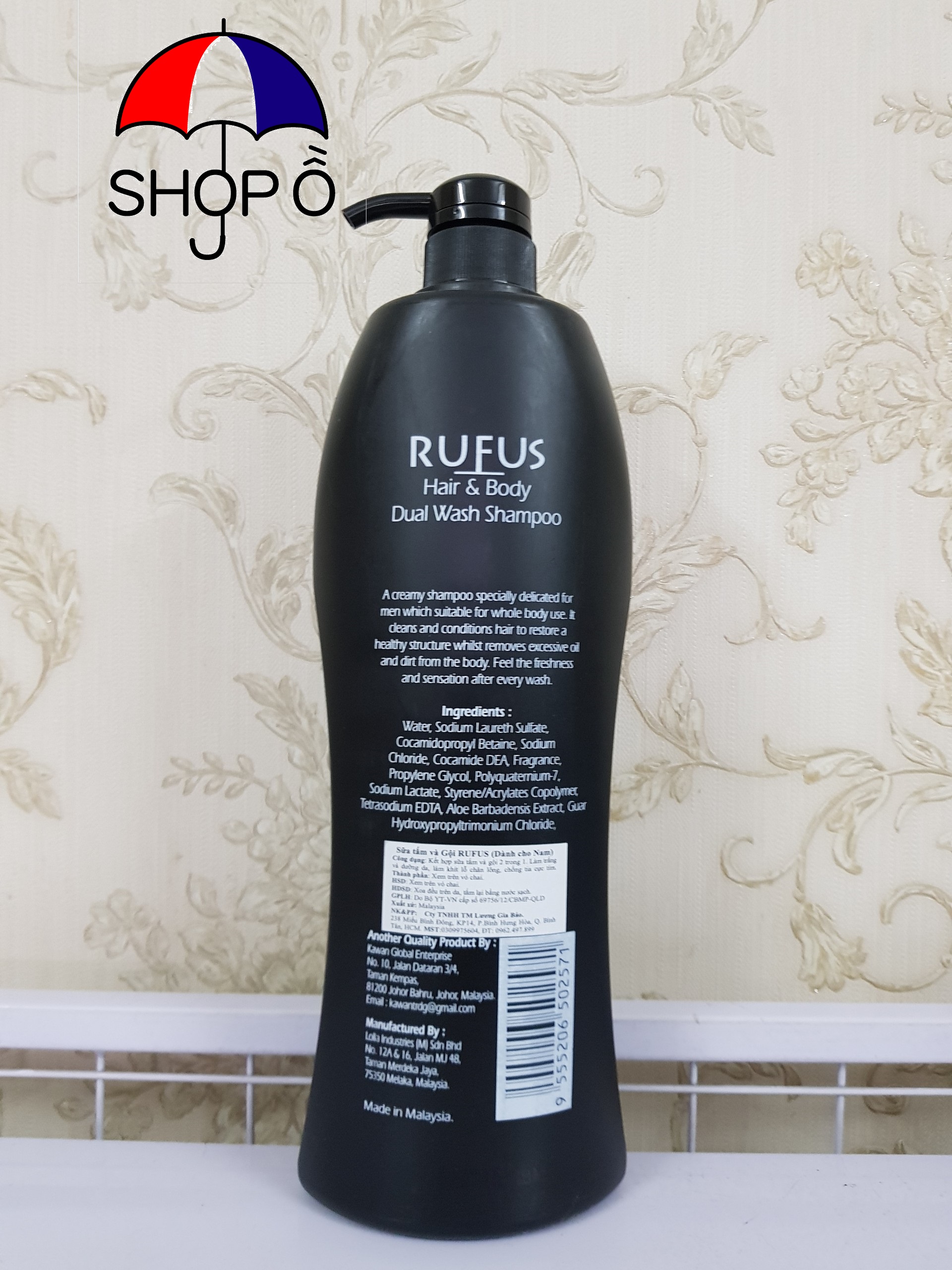 Sữa tắm gội toàn thân Rufus Men 1050ml Malasia