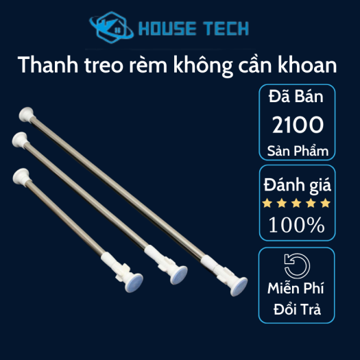 Thanh Treo Quần Áo Đa Năng | Thanh Treo Tèm Không Cần Bắt Vít